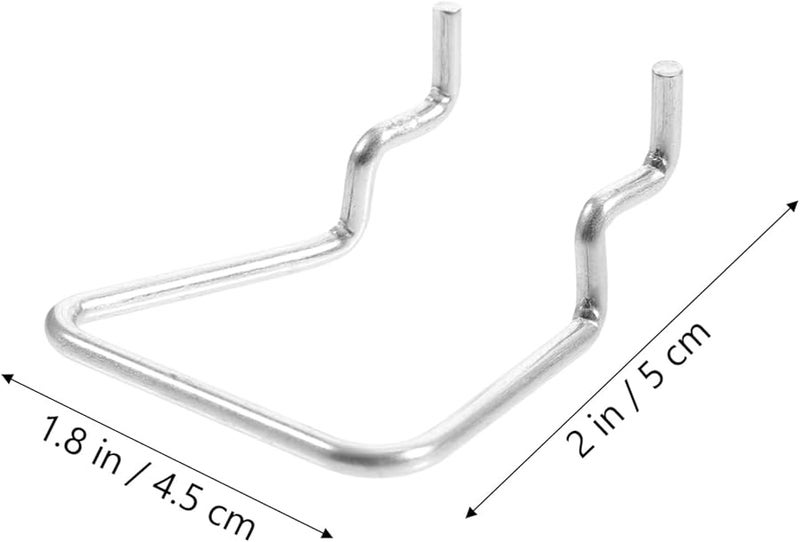 Silver Pegboard Hooks 5pcs Metal Tool Organizer Storage Garage Cup Holder 5X4 5CM - Image 2